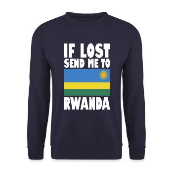 Rwanda Flagge Spruch - Unisex Pullover - Navy - Vorne - Alina (178cm) & Michal (187cm)