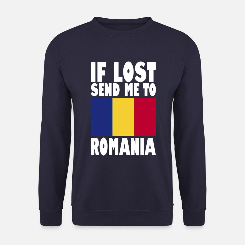 Romania Flag Slogan - Unisex Sweatshirt - navy