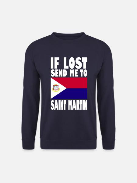 St. Martin Flag Saying - Unisex Sweatshirt - navy