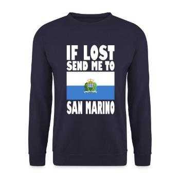 San Marino Flagge Spruch - Unisex Pullover - Navy - Vorne - Alina (178cm) & Michal (187cm)