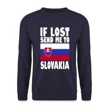 Slowakei Flagge Spruch - Unisex Pullover - Navy - Vorne - Alina (178cm) & Michal (187cm)