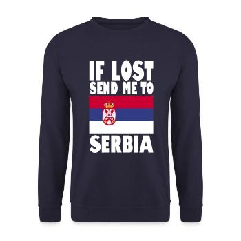 Slogan du drapeau de la Serbie - Sweat-shirt Unisexe - marine - Devant - Alina (178cm) & Michal (187cm)