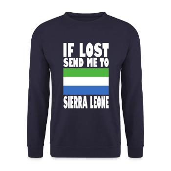 Sierra Leone Flag Saying - Unisex Sweatshirt - navy - Front - Alina (178cm) & Michal (187cm)