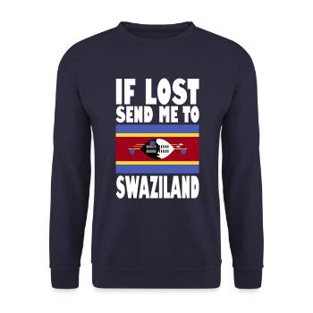 Swasiland Flagge Spruch - Unisex Pullover - Navy - Vorne - Alina (178cm) & Michal (187cm)