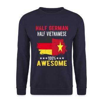 Half German Half Vietnamese - Unisex Sweatshirt - navy - Front - Alina (178cm) & Michal (187cm)
