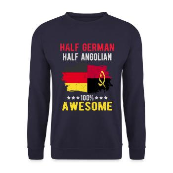 Half German Half Angolier - Unisex Sweatshirt - navy - Front - Alina (178cm) & Michal (187cm)