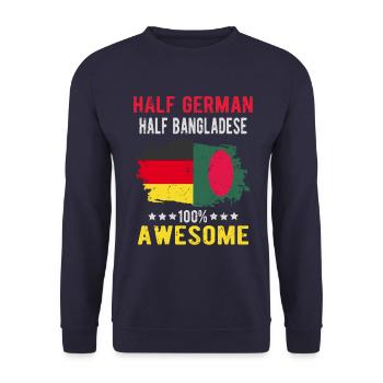Half German Half Bangladeshi - Unisex Sweatshirt - navy - Front - Alina (178cm) & Michal (187cm)