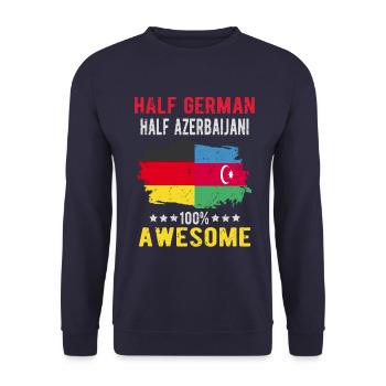 Half German Half Azerbaijanis - Unisex Sweatshirt - navy - Front - Alina (178cm) & Michal (187cm)