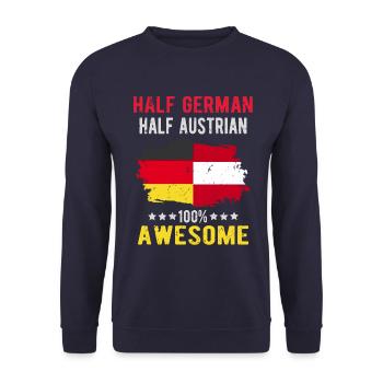 Half German Half Austrian - Unisex Sweatshirt - navy - Front - Alina (178cm) & Michal (187cm)