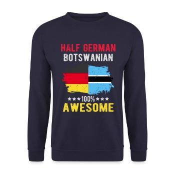 Half German Half Batswana - Unisex Sweatshirt - navy - Front - Alina (178cm) & Michal (187cm)