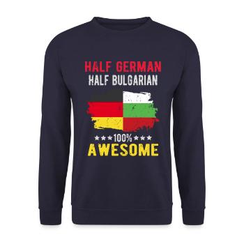 Halb Deutsch Halb Bulgare - Unisex Pullover - Navy - Vorne - Alina (178cm) & Michal (187cm)