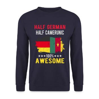 Moitié allemand moitié camerounais - Sweat-shirt Unisexe - marine - Devant - Alina (178cm) & Michal (187cm)