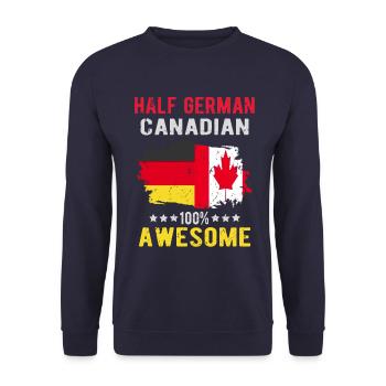 Halb Deutsch Halb Kanadier - Unisex Pullover - Navy - Vorne - Alina (178cm) & Michal (187cm)