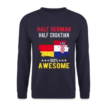 Half German Half Croat - Unisex Sweatshirt - navy - Front - Alina (178cm) & Michal (187cm)