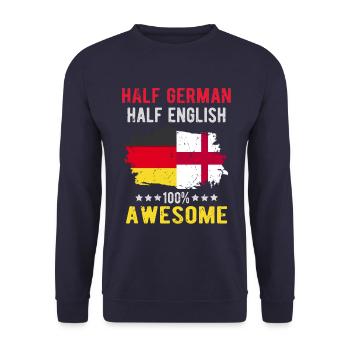 Half German Half English - Unisex Sweatshirt - navy - Front - Alina (178cm) & Michal (187cm)