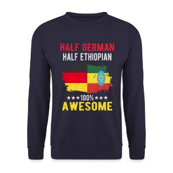 Moitié allemand moitié éthiopien - Sweat-shirt Unisexe - marine - Devant - Alina (178cm) & Michal (187cm)