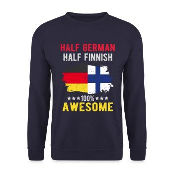 Half German Half Finn - Unisex Sweatshirt - navy - Front - Alina (178cm) & Michal (187cm)
