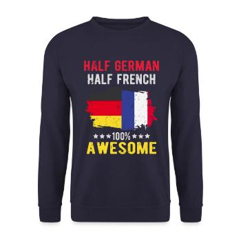 Halb Deutsch Halb Deutsch - Unisex Pullover - Navy - Vorne - Alina (178cm) & Michal (187cm)