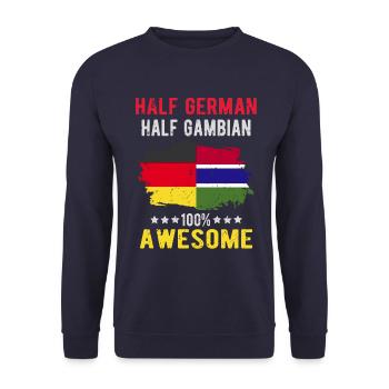 Half German Half Gambian - Unisex Sweatshirt - navy - Front - Alina (178cm) & Michal (187cm)
