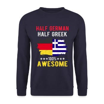 Moitié allemand Moitié grec - Sweat-shirt Unisexe - marine - Devant - Alina (178cm) & Michal (187cm)