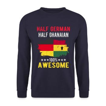 Halb Deutsch Halb Ghanese - Unisex Pullover - Navy - Vorne - Alina (178cm) & Michal (187cm)