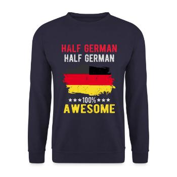 Half German Half German - Unisex Sweatshirt - navy - Front - Alina (178cm) & Michal (187cm)