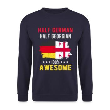 Half German Half Georgian - Unisex Sweatshirt - navy - Front - Alina (178cm) & Michal (187cm)