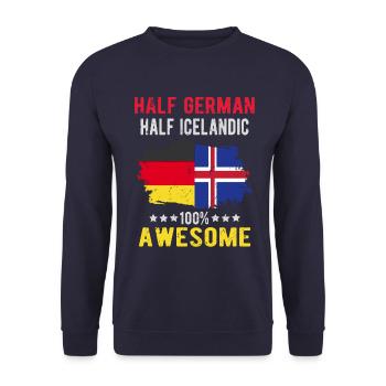 Moitié Allemand Moitié Islandais - Sweat-shirt Unisexe - marine - Devant - Alina (178cm) & Michal (187cm)