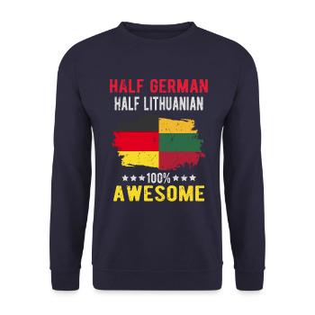 Half German Half Lithuanian - Unisex Sweatshirt - navy - Front - Alina (178cm) & Michal (187cm)