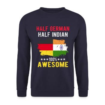 Moitié Allemand Moitié Indien - Sweat-shirt Unisexe - marine - Devant - Alina (178cm) & Michal (187cm)