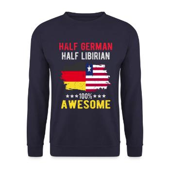 Half German Half Libyan - Unisex Sweatshirt - navy - Front - Alina (178cm) & Michal (187cm)