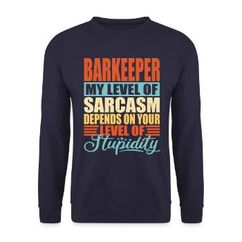 Bartender sarcasm Funny bartender - Unisex Sweatshirt - navy - Front - Alina (178cm) & Michal (187cm)