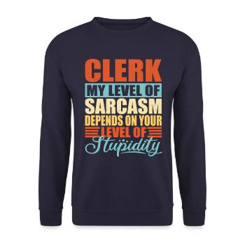 Sachbearbeiter Angestellter Büro Beamter - Unisex Pullover - Navy - Vorne - Alina (178cm) & Michal (187cm)