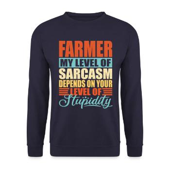 Farmer sarcasm Funny farmer - Unisex Sweatshirt - navy - Front - Alina (178cm) & Michal (187cm)