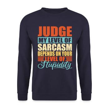 Richter sarkasmus Lustiger Richter - Unisex Pullover - Navy - Vorne - Alina (178cm) & Michal (187cm)