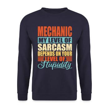 Sarcasme mécanique Drôle de mécanicien - Sweat-shirt Unisexe - marine - Devant - Alina (178cm) & Michal (187cm)