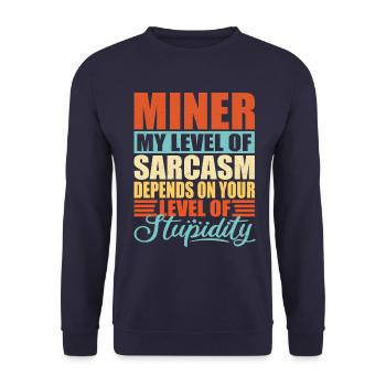 Miner Miner Buddy Mining - Unisex Sweatshirt - navy - Front - Alina (178cm) & Michal (187cm)