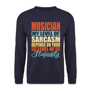 Musician sarcasm Funny musician - Unisex Sweatshirt - navy - Front - Alina (178cm) & Michal (187cm)