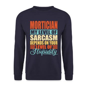 Undertaker Gravedigger Mortician profession - Unisex Sweatshirt - navy - Front - Alina (178cm) & Michal (187cm)