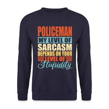 Policeman sarcasm Funny policeman - Unisex Sweatshirt - navy - Front - Alina (178cm) & Michal (187cm)