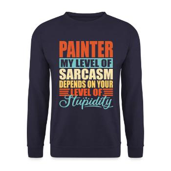 Sarcasme de peintre Drôle de peintre - Sweat-shirt Unisexe - marine - Devant - Alina (178cm) & Michal (187cm)