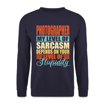 Photographer sarcasm Funny photographer - Unisex Sweatshirt - navy - Front - Alina (178cm) & Michal (187cm)