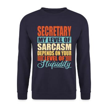 Secretary sarcasm Funny secretary - Unisex Sweatshirt - navy - Front - Alina (178cm) & Michal (187cm)