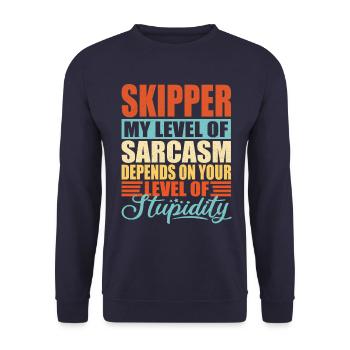 Skipper sarcasm Funny skipper - Unisex Sweatshirt - navy - Front - Alina (178cm) & Michal (187cm)