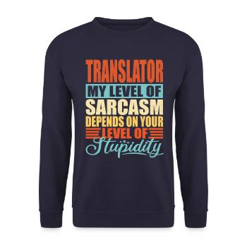 Sarcasme du traducteur - Sweat-shirt Unisexe - marine - Devant - Alina (178cm) & Michal (187cm)