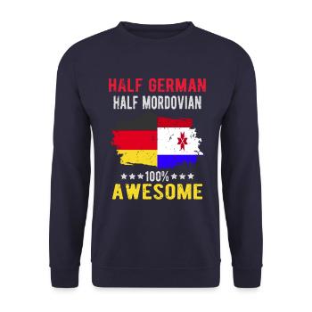 Moitié allemande moitié Mordvinas - Sweat-shirt Unisexe - marine - Devant - Alina (178cm) & Michal (187cm)