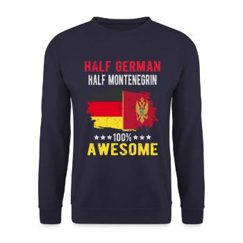 Half German half Montenegrins - Unisex Sweatshirt - navy - Front - Alina (178cm) & Michal (187cm)