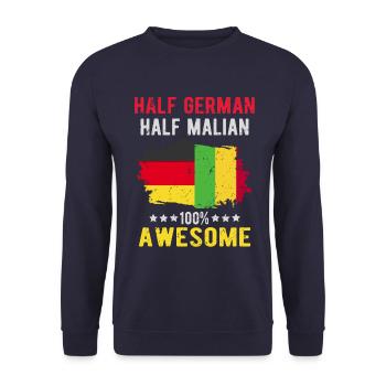Half German half Malians - Unisex Sweatshirt - navy - Front - Alina (178cm) & Michal (187cm)
