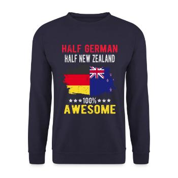 Moitié Allemands moitié Néo-Zélandais - Sweat-shirt Unisexe - marine - Devant - Alina (178cm) & Michal (187cm)