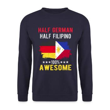 Moitié allemand moitié philippin - Sweat-shirt Unisexe - marine - Devant - Alina (178cm) & Michal (187cm)